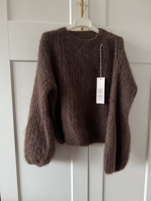 Sweter moher kid Premium rękaw dzwonek brąz