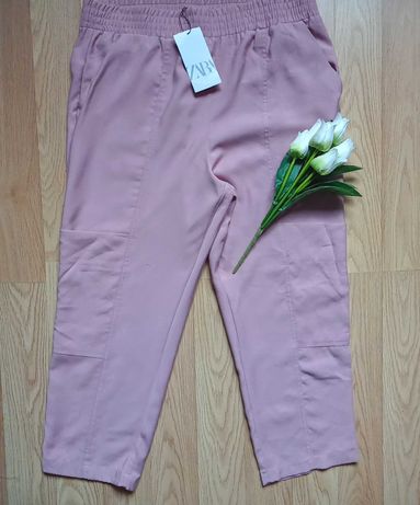 #super #wygodne #spodniedamskie #zara #wiskoza #różowe #rozmiarxxl