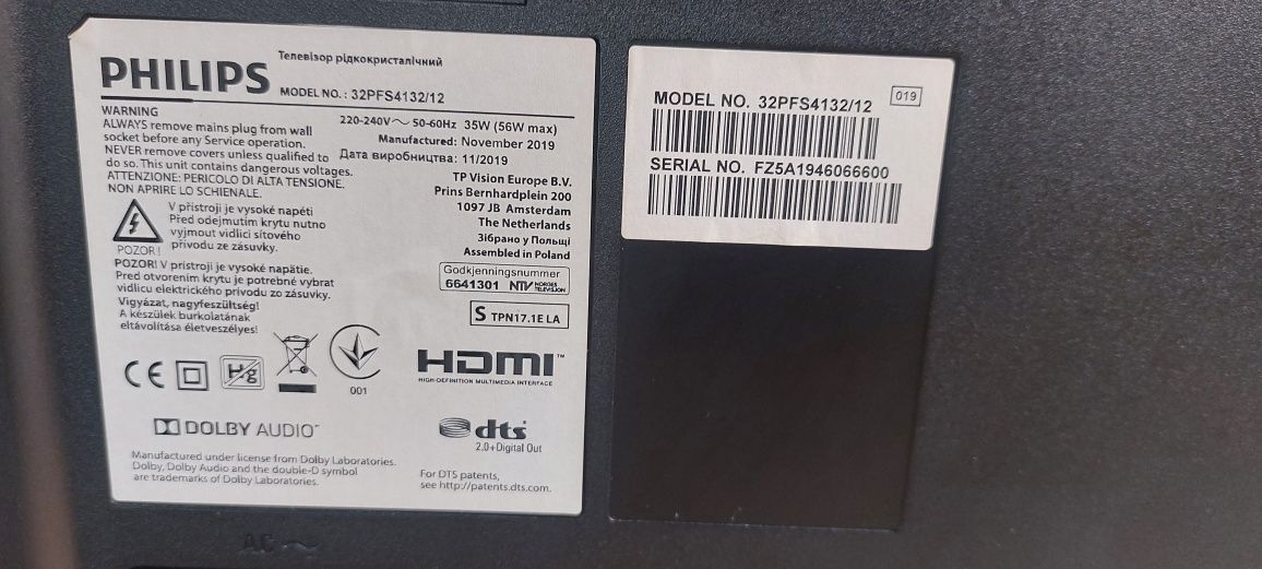 Telewizor Philips 32PFS4132/12   32" stan bdb.