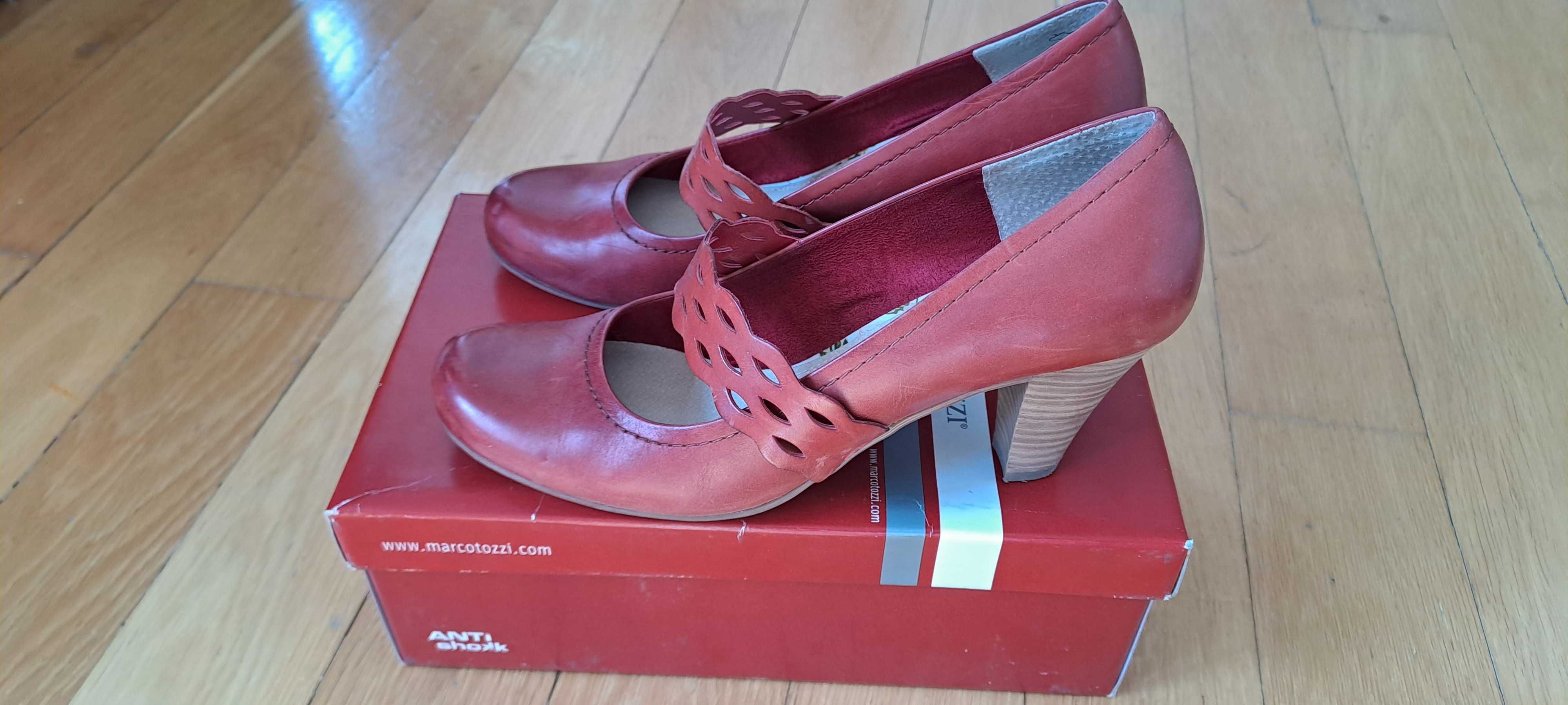 buty damskie MARCO TOZZI r. 39 czerwone RED