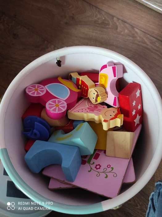 Elepun drewniane klocki zamek