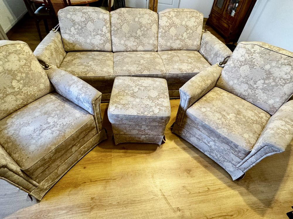 Stylowy wypoczynek sofa/dwa fotele