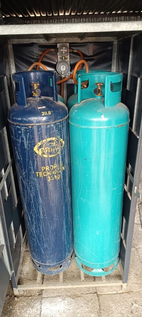 Ogrzewanie gazowe LPG 4 butle 33 kg kontener kosz