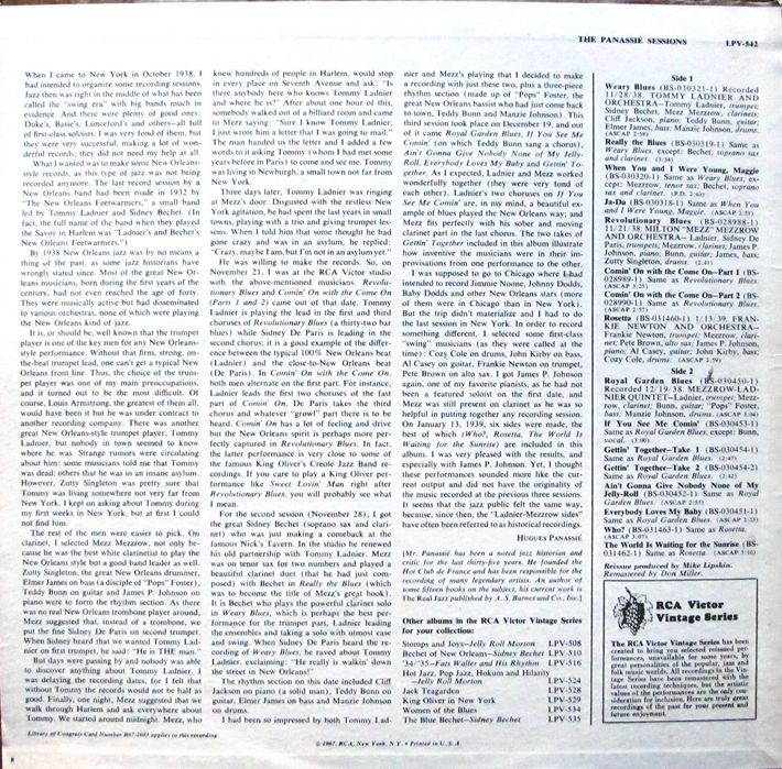 The Panassie Sessions ~ płyta nvinyl ~ LPV 542 ~stan BDB