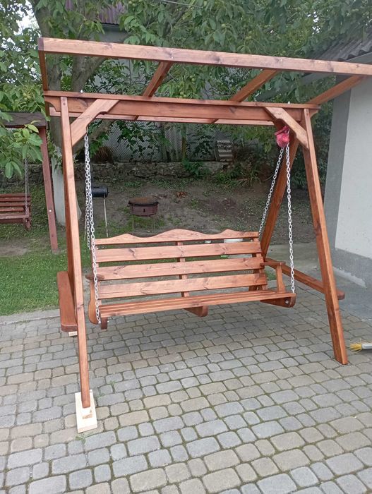 КРАСУНЯ качеля гойдалка лавка підвісна дерев'яна садова