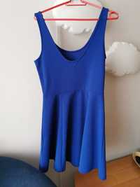 Sukienka na ramiączkach M rozkloszowana niebieska H&M
