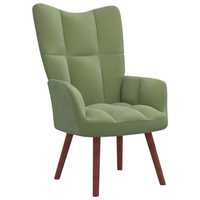 vidaXL Cadeira de descanso veludo verde-claro 328054
