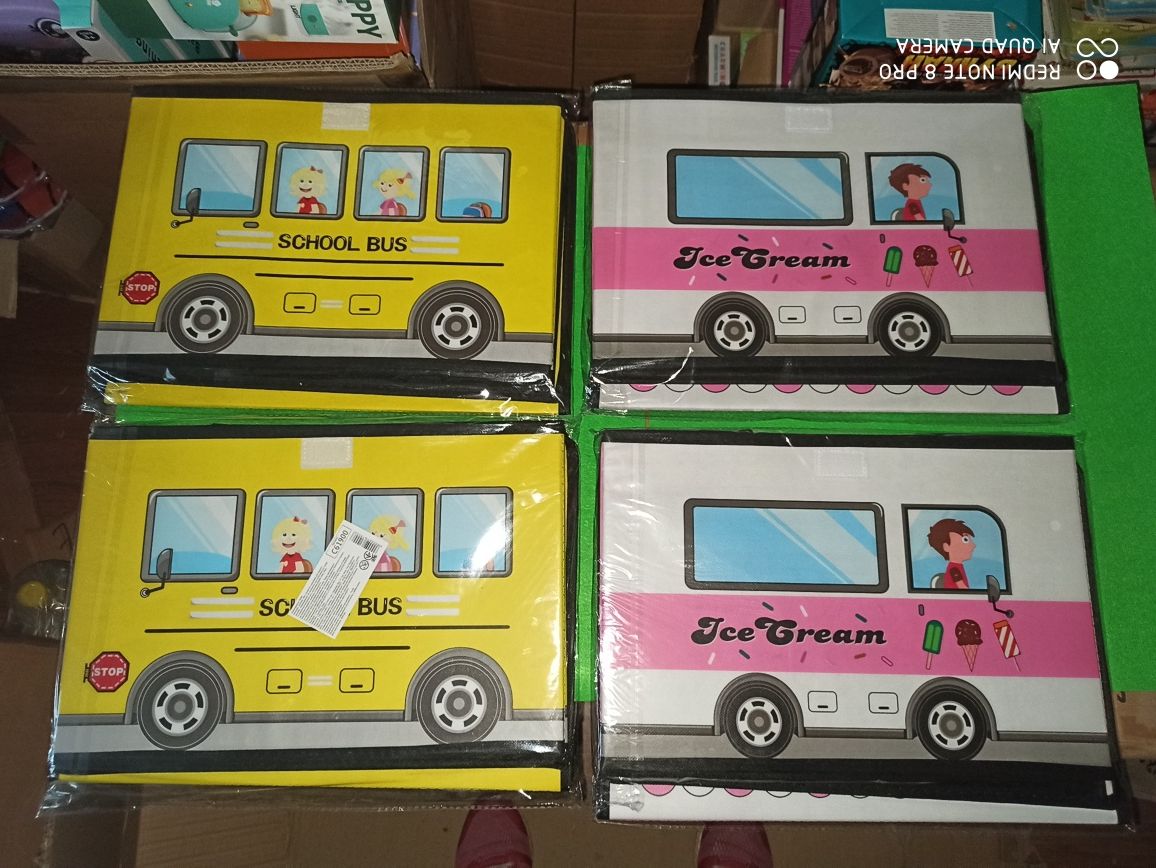 Кошик корзина для іграшок автобус органайзер для игрушек короб