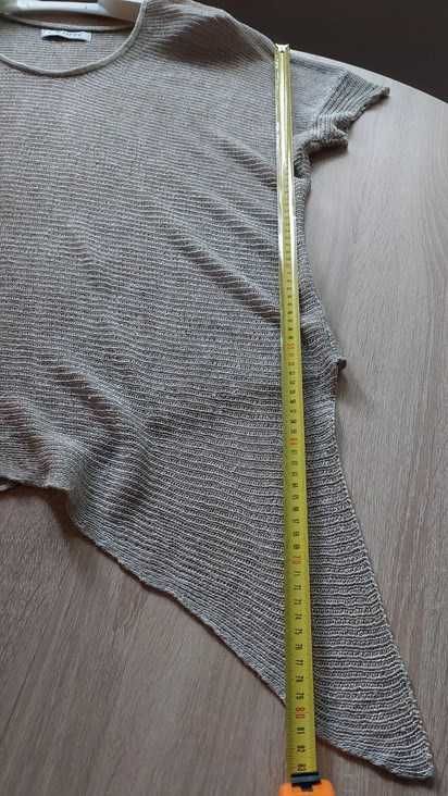 Asymetryczna bluzka naturalny 100% len jak Zuza Bart 120cm pachy 50 52