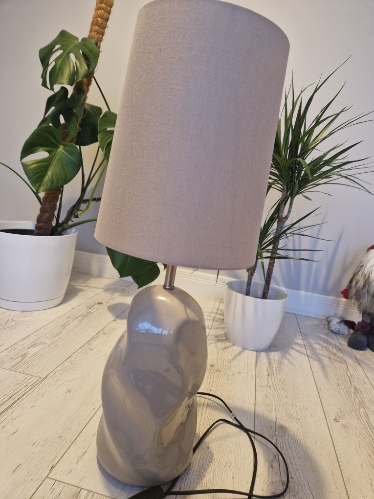 Nowa lampa ceramiczna duza beżowa