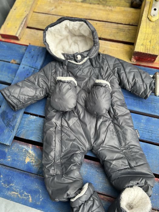 Теплий зимовий комбінезон 74 розмір графіт