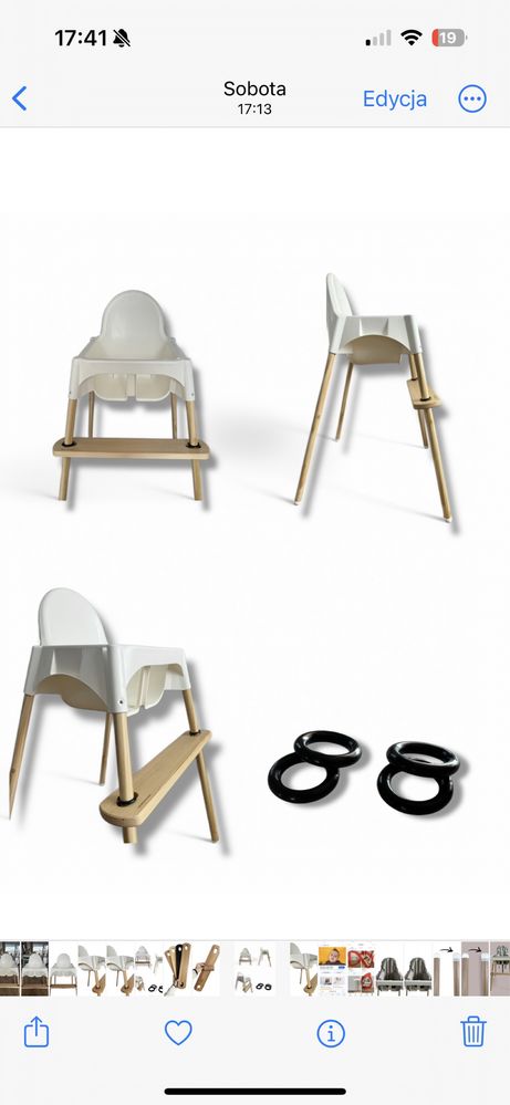 Podnóżek Ikea Antilop sosna