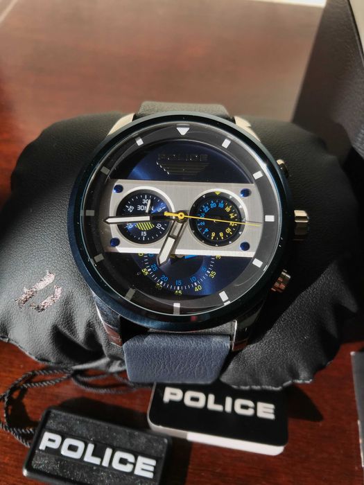 Relógio Police Azul & Prateado