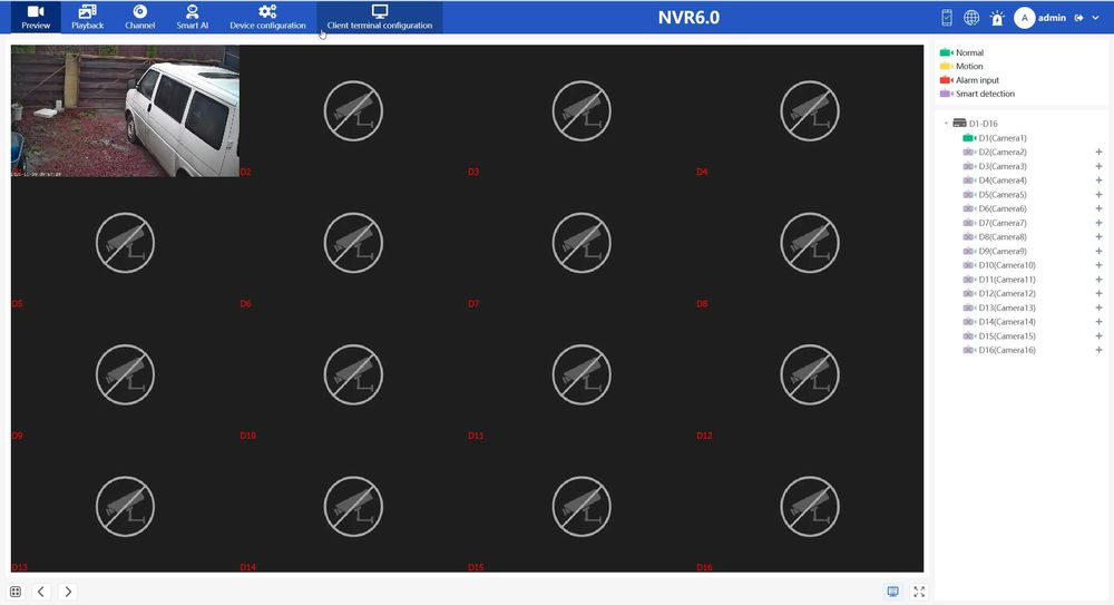 Плата відеоспостереження NVR 16 каналів, 4к