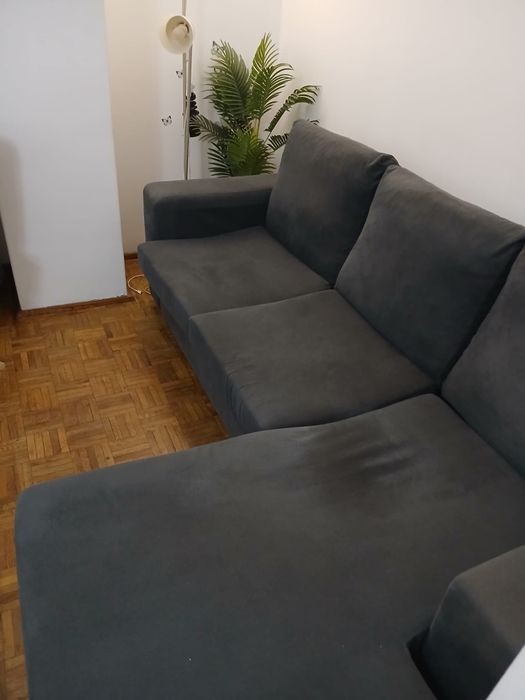 Sofá chaise longue cinza