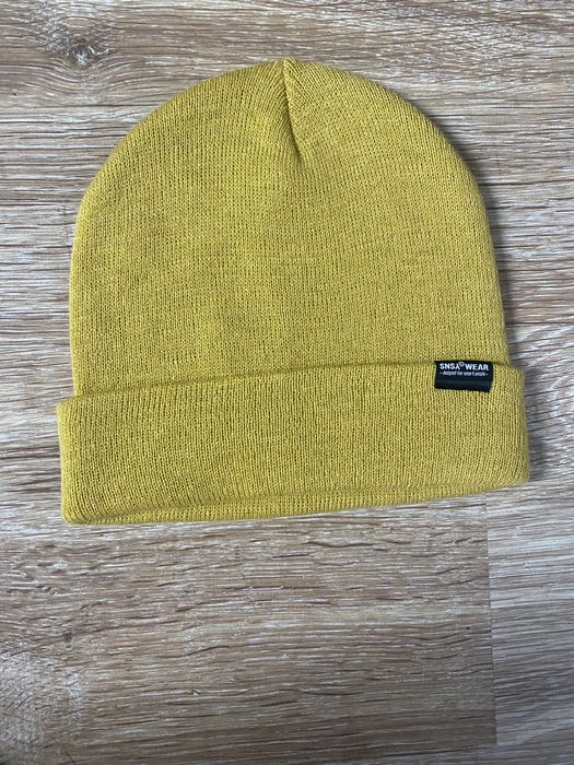 Czapka zimowa żółta musztardowa męska