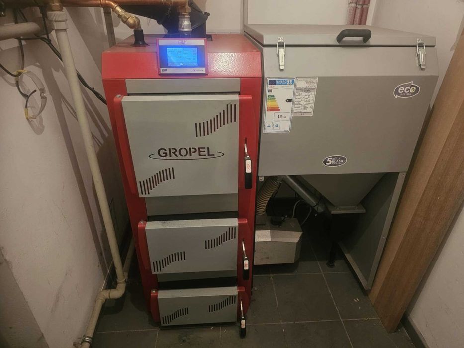 Kocioł z podajnikiem na pellet Gropel 14KW