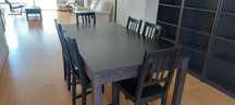 Mesas de jantar extensível com 6 cadeiras