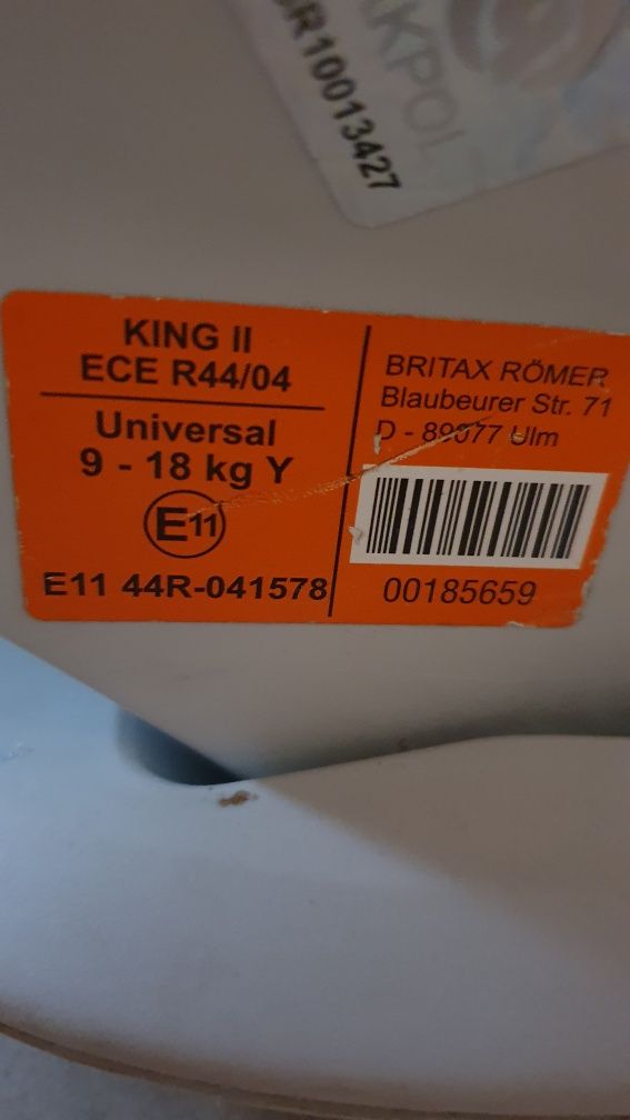 Fotelik samochodowy BRITAX Romer King II