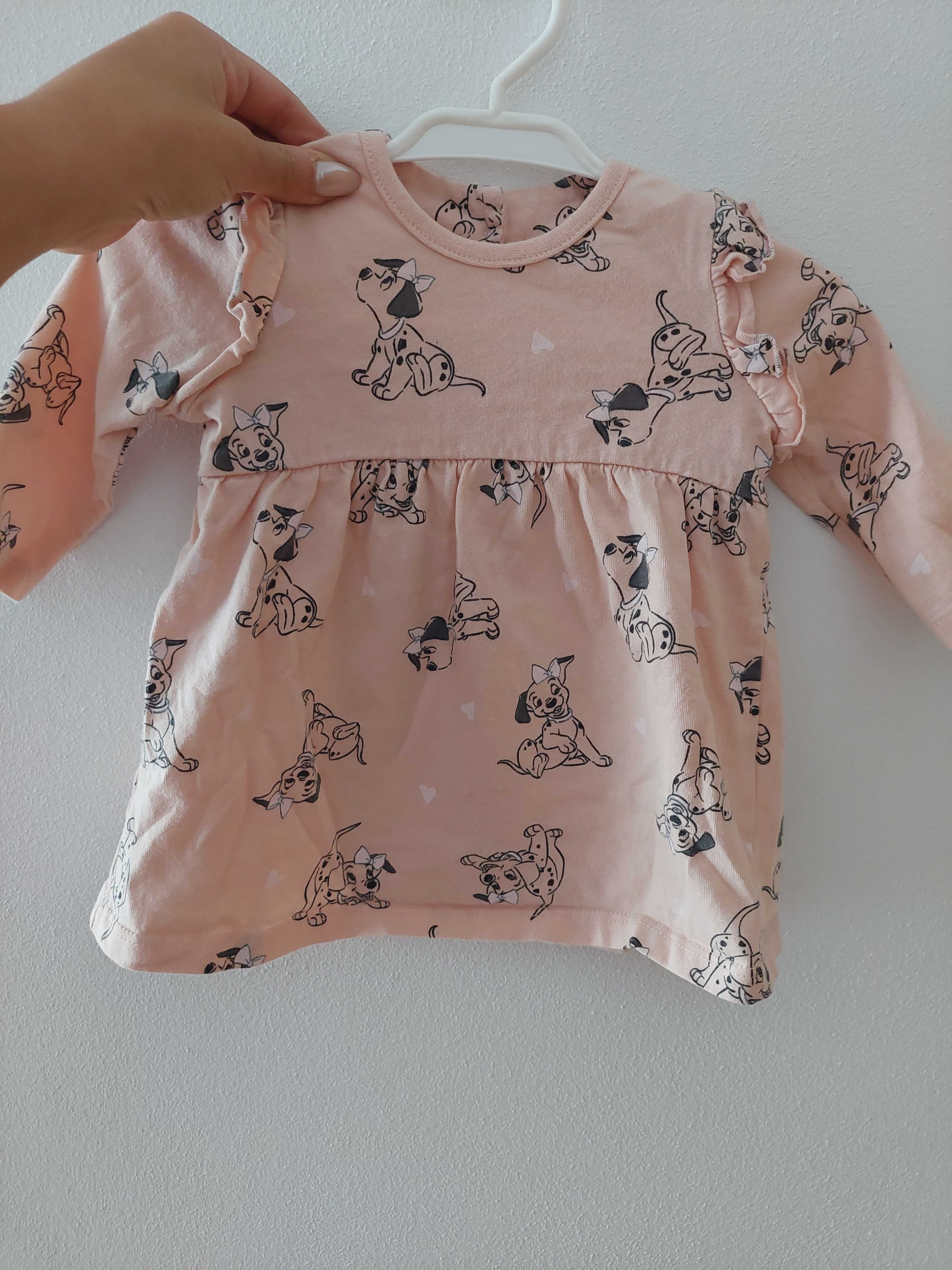 Morelowa sukienka w dalmatyńczyki George 0-3m 56-62cm