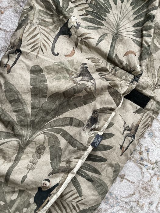 Makaszka otulacz do fotelika do wózka śpiworek w małpki polska marka