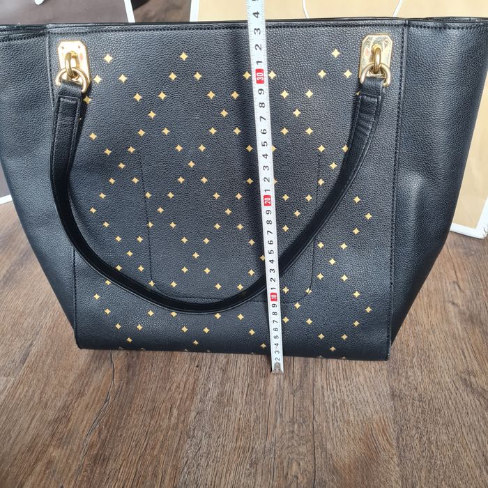 Ralph Lauren torebka RLL torba czarna na zakupy shopper ze złotym