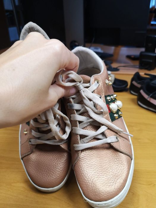 Buty trampki sneakersy Gucci złote ozdobne 38