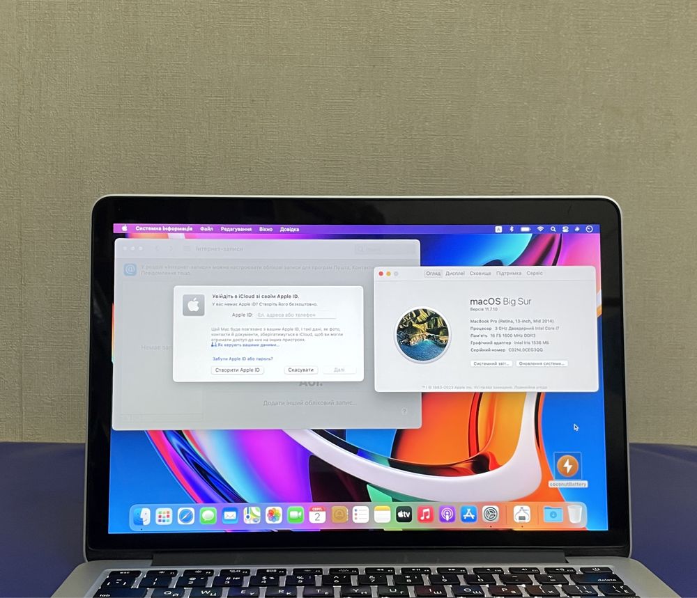 MacBook Pro 13  2014  core i7 3.0GHz  16ram  256Gb
