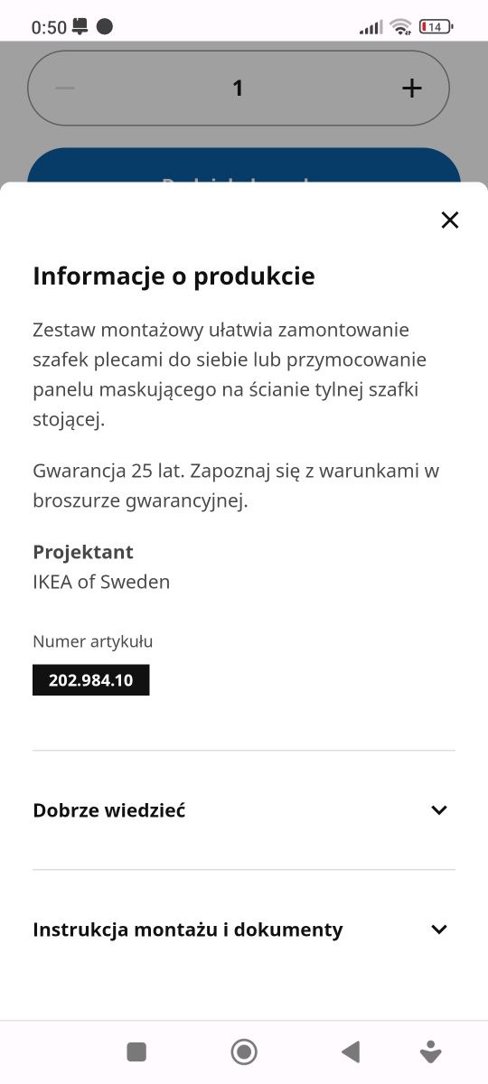 IKEA METOD Zestaw do montażu wyspy kuchennej (3 paczki)
Zestaw do mont