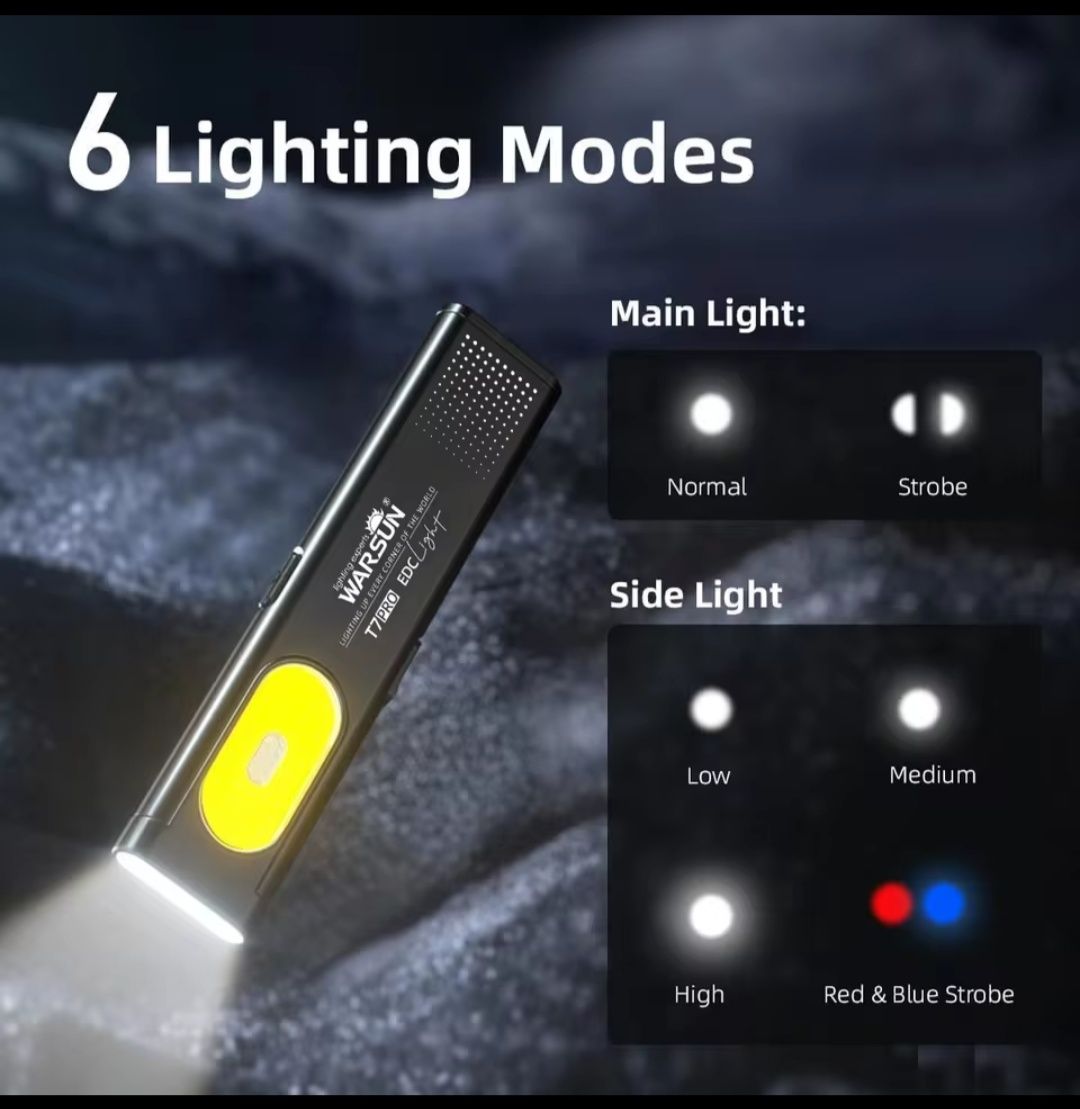 Читати опис !!! LED Ліхтарик edc warsun t7 pro кишеньковий лед ліхтари