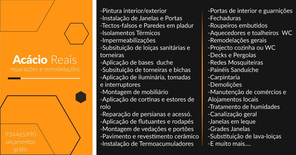 Acácio Reais-Remodelações/Reparações
