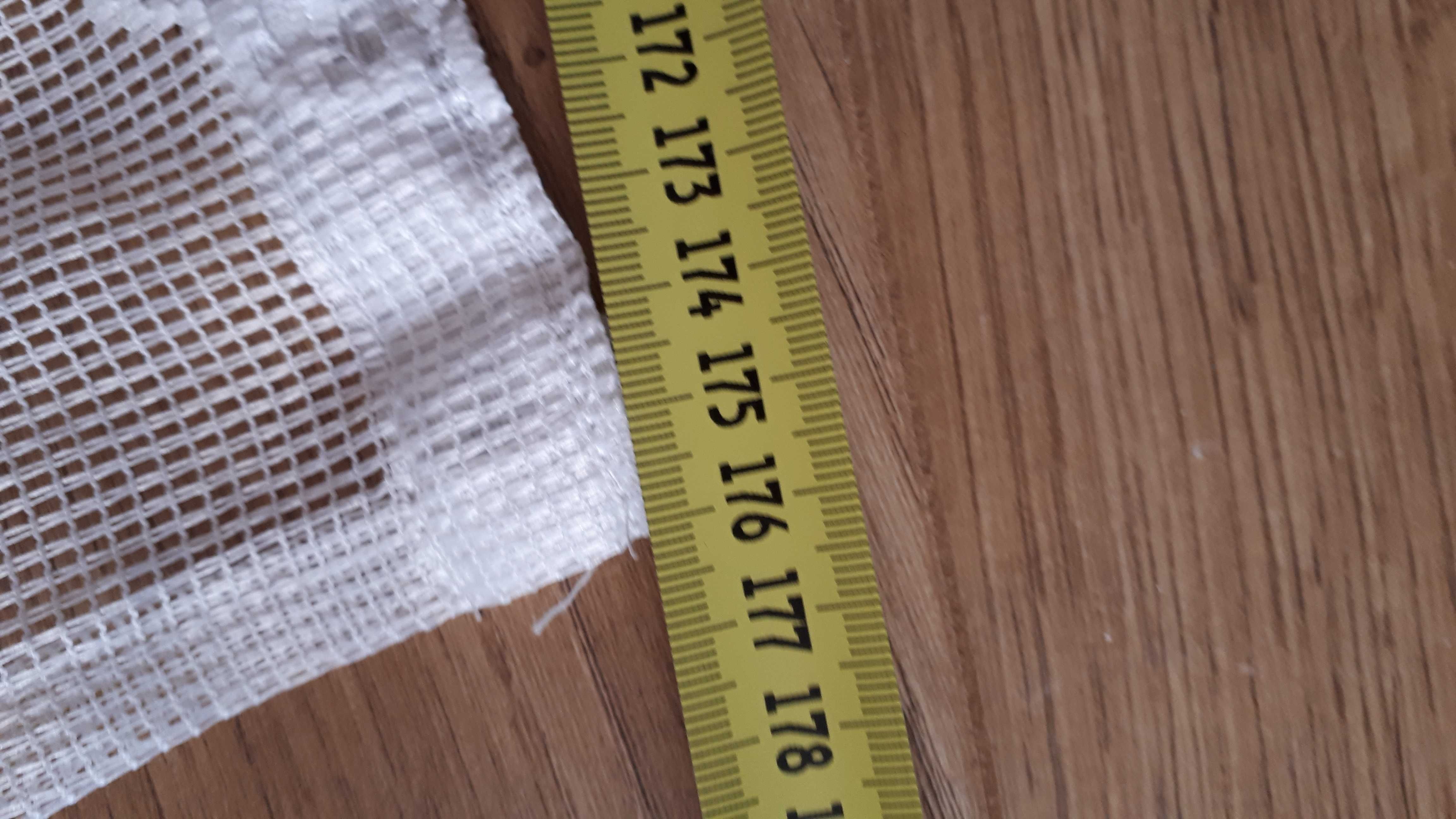 Firana biała wysokość 120 cm, długość 3,25 m, po zmarszczeniu 1,76 m