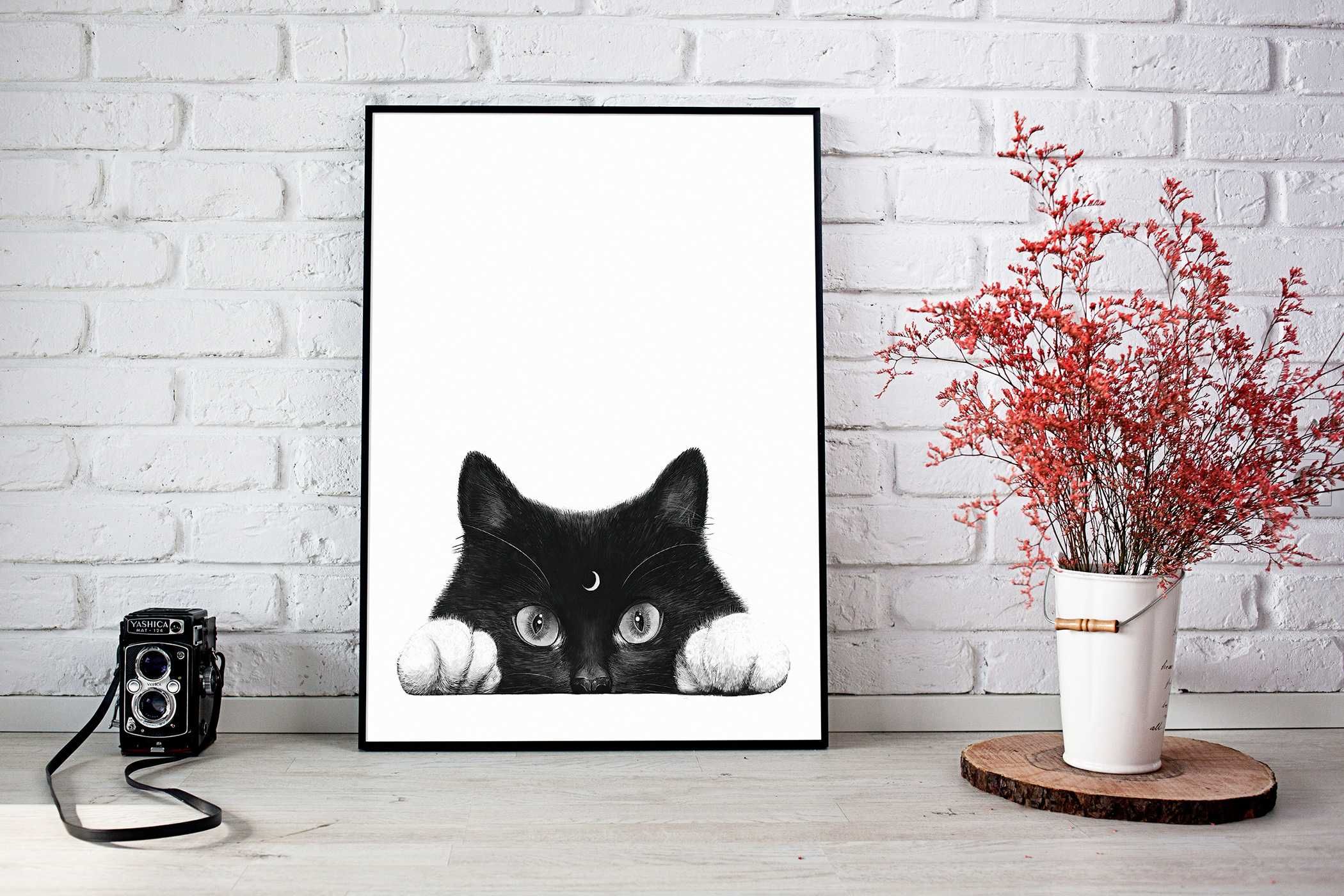 Nocny Kot PLAKAT A3 Vintage, Cat - trzeci plakat GRATIS