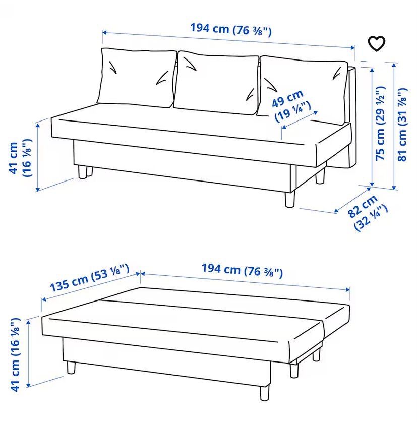 Sofa cama Ikea cinza
