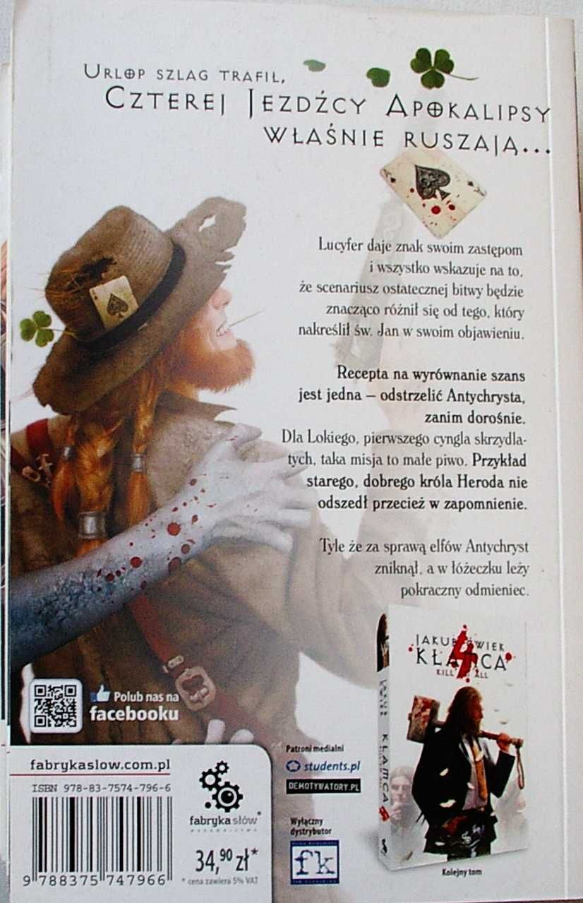 KŁAMCA zestaw 5 tomów - Jakub Ćwiek