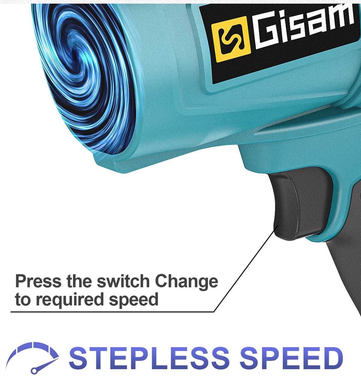Gismo 200 m/s ventilador turbo jato sem escova 1500w  makita 18v