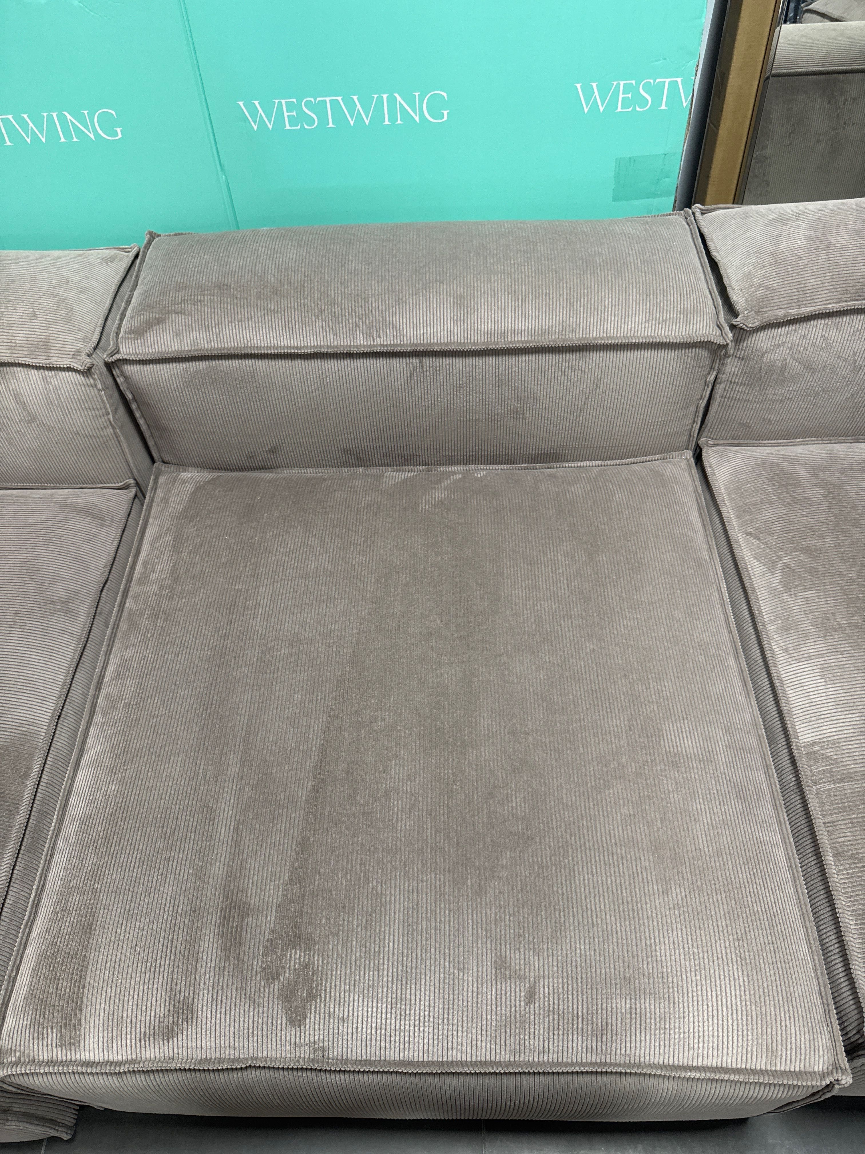 Sofa modułowa ze sztruksu Lennon (4-osobowa) Nowa cena
