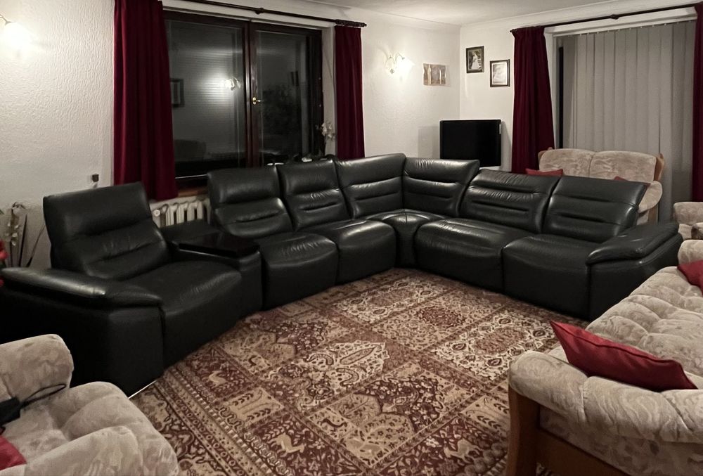 Narożnik skórzany z elektryczną funkcją relax