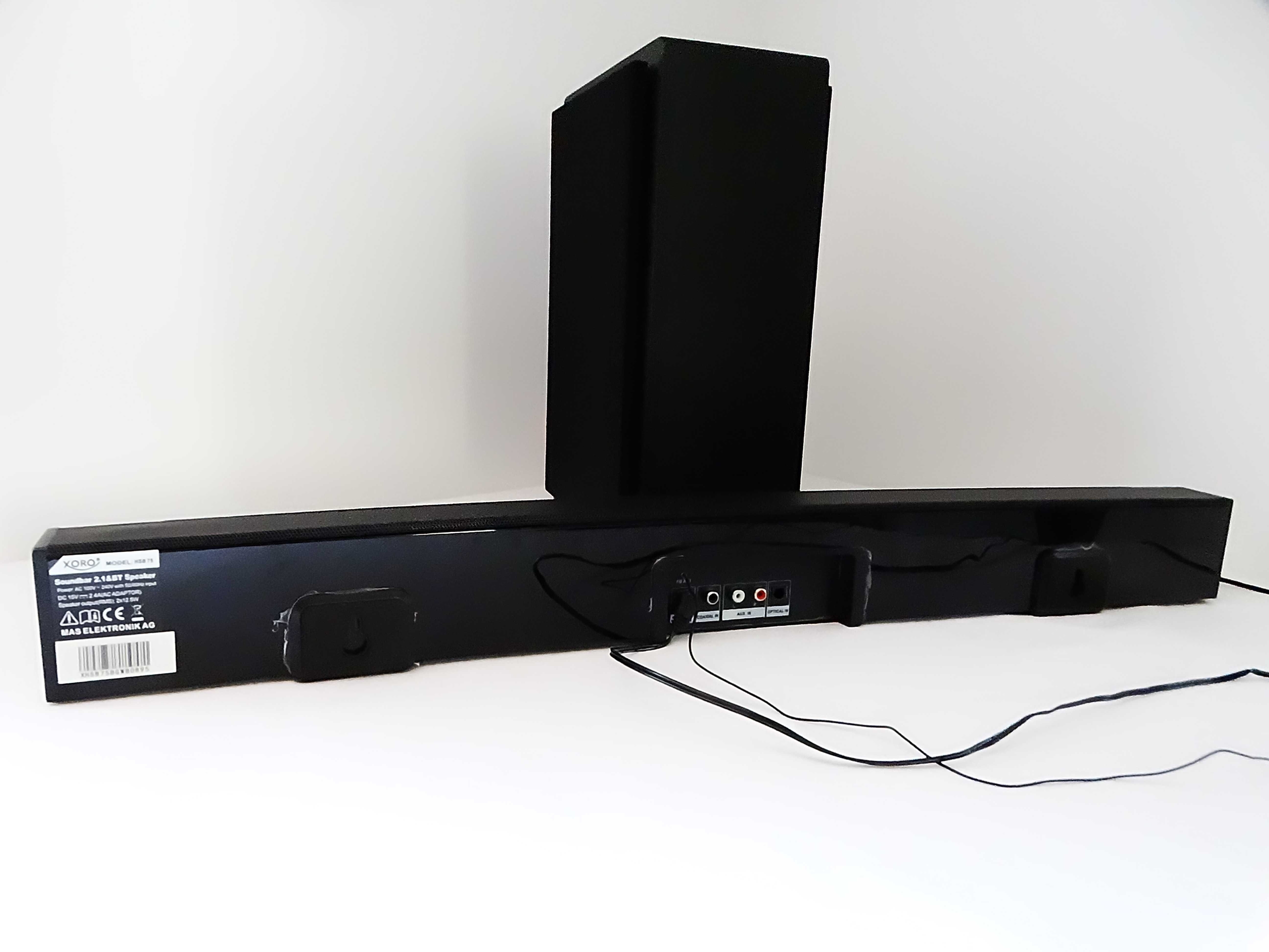 Xoro HSB 75 soundbar z subwooferem, moc 48 W i system audio 2.1.
