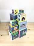 Torre Caixas Ilustradas / Coloridas - Brinquedo Criança
