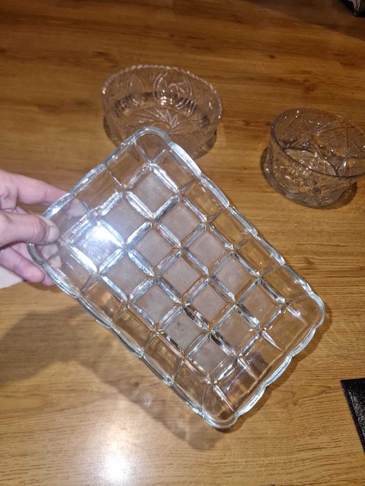 Taca tacka podstawka prl kryształ