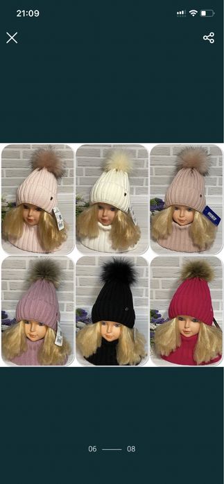 Зимові комплекти шапка хомут без зав‘язок