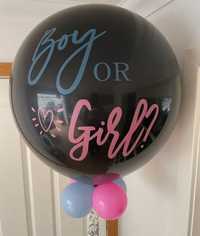 Ogromny balon płeć, gender reveal party + konfetti. Duży 36cali 90-100
