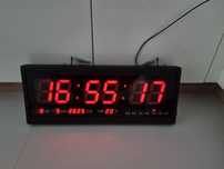 Duży zegar ścienny elektroniczny LED 48cm x 19cm / data, godzina, temp