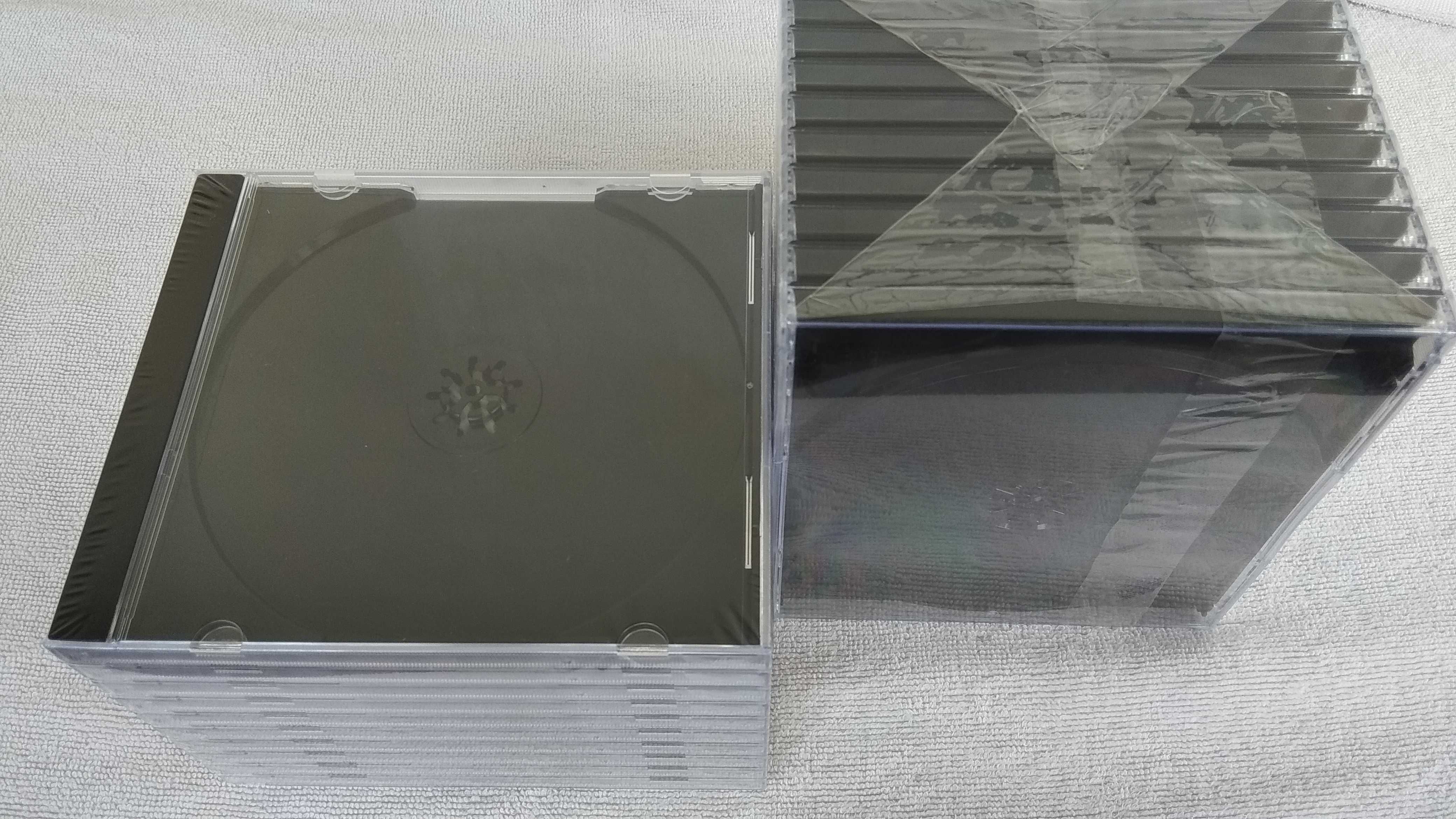 Коробочки Бокс 10 шт. CD Jewel с чёрным треем на 1 диск.