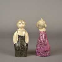 Para buteleczek na przyprawy w formie chłopca i dziewczynki Ceramika