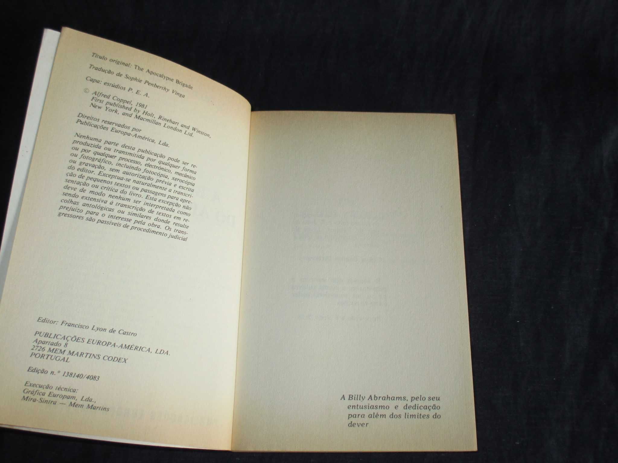 Livro A Brigada do Apocalipse Alfred Coppel