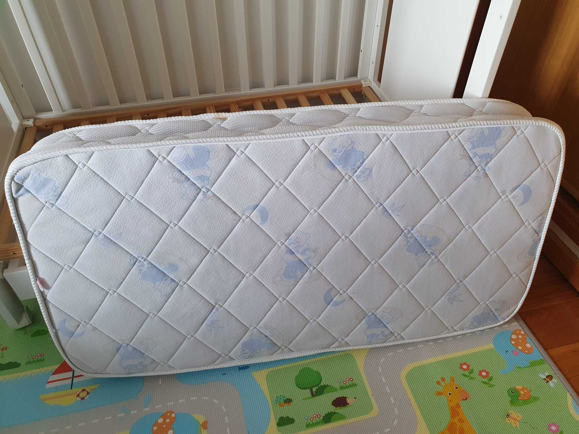 Berço Cama da Marca Trama Branco + Colchão Molas – Como Novo (170€)