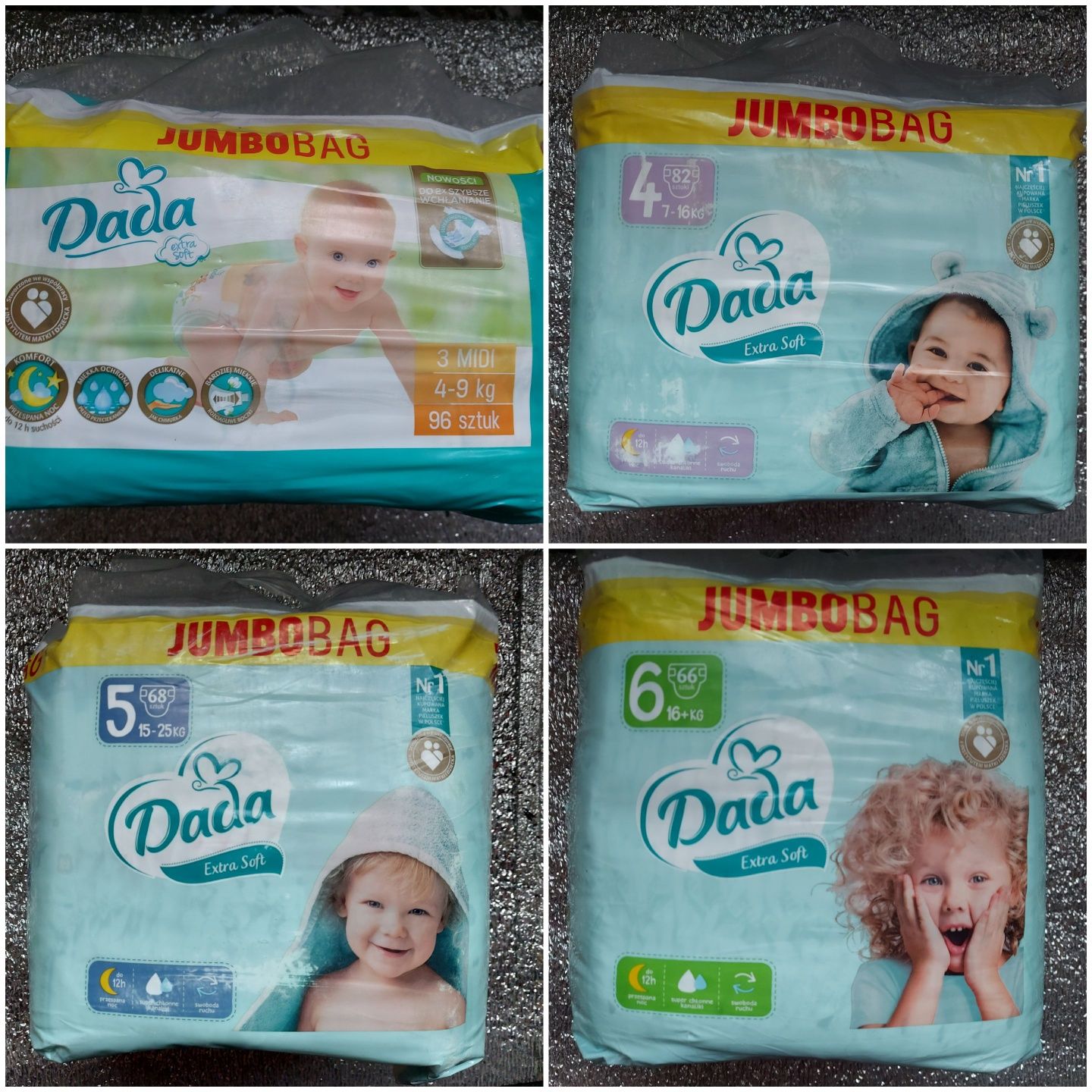 Підгузники Dada Extra Care Soft Jumbo bag памперси золоті,зелені Труси