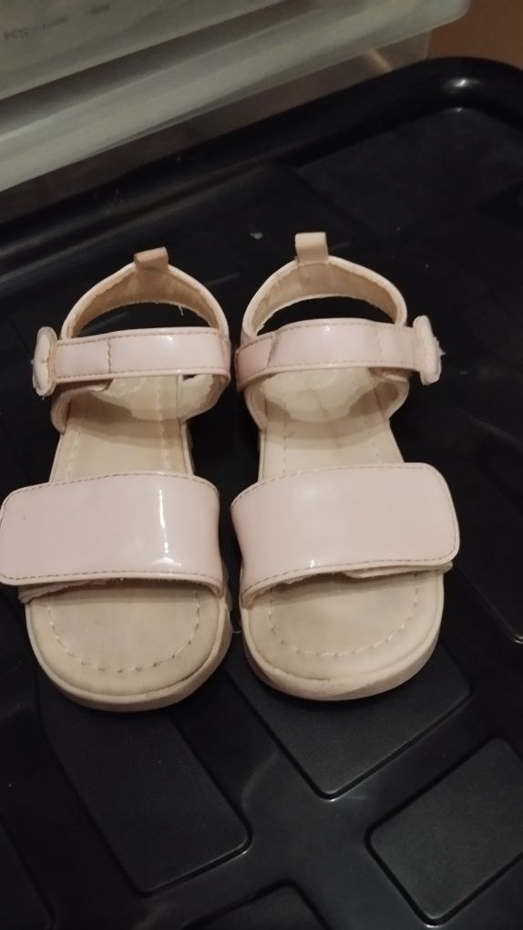 Różowe sandałki na rzepy dla dziewczynki h&m 22 sandały